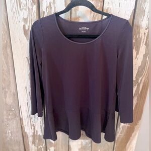 Lands End Outfitters Navy size small peplum scoop neck top